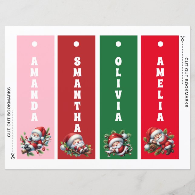 Personlig jul Jultomten Kids Bokmärken (Framsida)