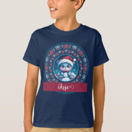Personlig Jul Kawaii Bear Dot Mandala T Shirt