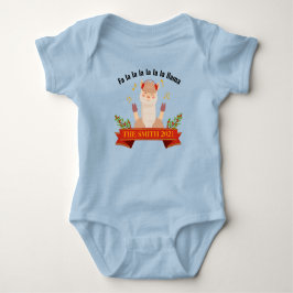 Personlig jul-lama familjematchande baby t shirt