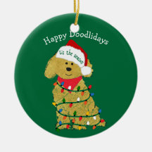 Personlig Jul Ljus Goldendoodle-Grönten