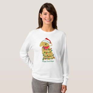 Personlig jul Ljus Goldendoodle Tee