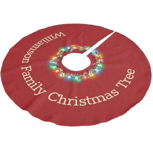 Personlig Jul Ljus i Circle Helgdag Julgransmatta Borstad Polyester