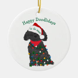 Personlig jul Ljus Labradoodle Julgransprydnad Keramik