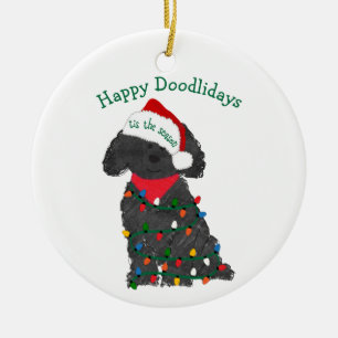 Personlig jul Ljus Labradoodle Julgransprydnad Keramik