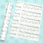 Personlig jul Ljus Namn Anpassningsbar Presentpapper<br><div class="desc">Den här designen har skapats med digitalteknik. Det kan vara personlig genom att klicka på anpassningsknappen och ändra färg, lägga till namn, initialer eller ord. Kontakta mig på colorflowcreations@gmail.com om du vill ha denna design på en annan produkt. Köp min ursprungliga abstrakt-akrylmålning för försäljning på www.etsy.com/shop/colorflowart. Se fler av mina...</div>