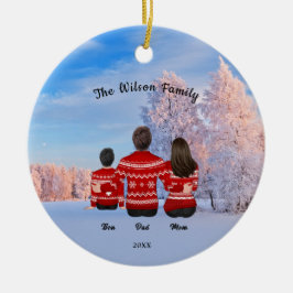 Personlig jul, Mamma Pappa Boy-familjen Julgransprydnad Keramik