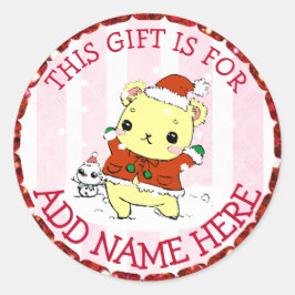 Personlig Jul-Märkre Cute Helgdag Anime Runt Klistermärke