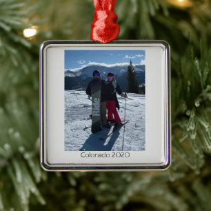Personlig jul med eget foto julgransprydnad metall