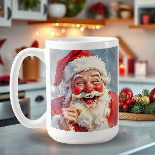Personlig jul med vintage tomte kaffemugg