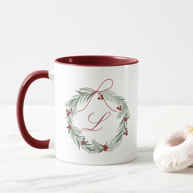 Personlig jul Monogram Mugg (Med munk)