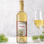 Personlig jul Music Fransk Horn Vinflaska Etikett<br><div class="desc">Anpassa vin-märket till en party som är jul eller en gåva till en älskare som är musikalisk. Franskens horn dekoreras till jul med grönska,  bär och blommor,  med en bakgrund av en vintage lakan musikrulla. Ett rött metalliskt gräns kompletterar den festliga helgdag.</div>
