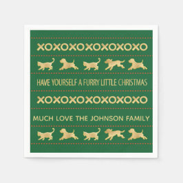 Personlig Jul Napkins "Hårig jul" Pappersservett