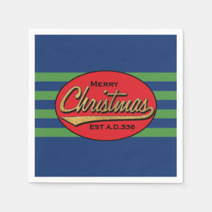 Personlig jul Napkins "Retro jul" Pappersservett