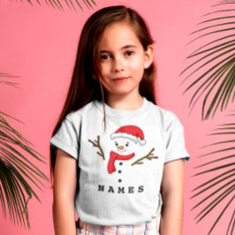 Personlig Jul-nuny Snögubbe Kid Girl T Shirt