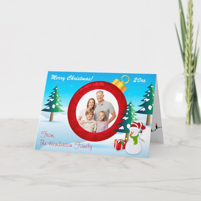 Personlig Jul - Ornament Fotokort 5 Helgkort (Framsida)