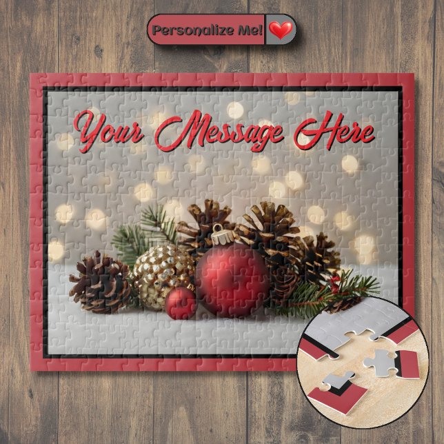 Personlig Jul Ornament Pussel (Customizable Christmas Ornament Jigsaw Puzzle)
