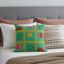 Personlig Jul Ornamental Squares on Grönt Kudde