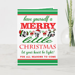 Personlig jul Pandas Helgdag Kort