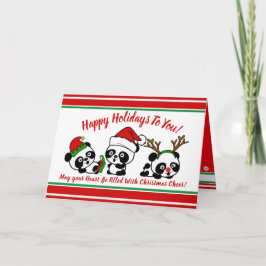 Personlig jul Pandas Helgdag Kort