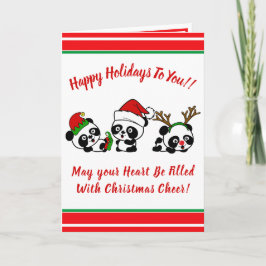 Personlig jul Pandas Helgdag Kort