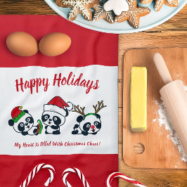 Personlig jul Pandas Kitchen Towel Kökshandduk