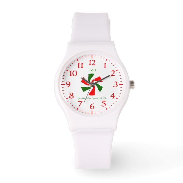 Personlig Jul Peppermint Candy Armbandsur (Framsida)