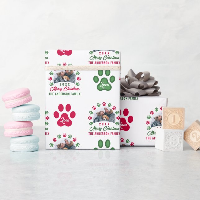 Personlig jul Puppy Tass Helgdag Photo Presentpapper (Baby Shower)