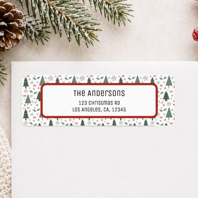 Personlig jul returadress etikett (Christmas Personalized Return Address Label)