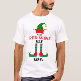 Personlig jul Röda Vin Elf T Shirt
