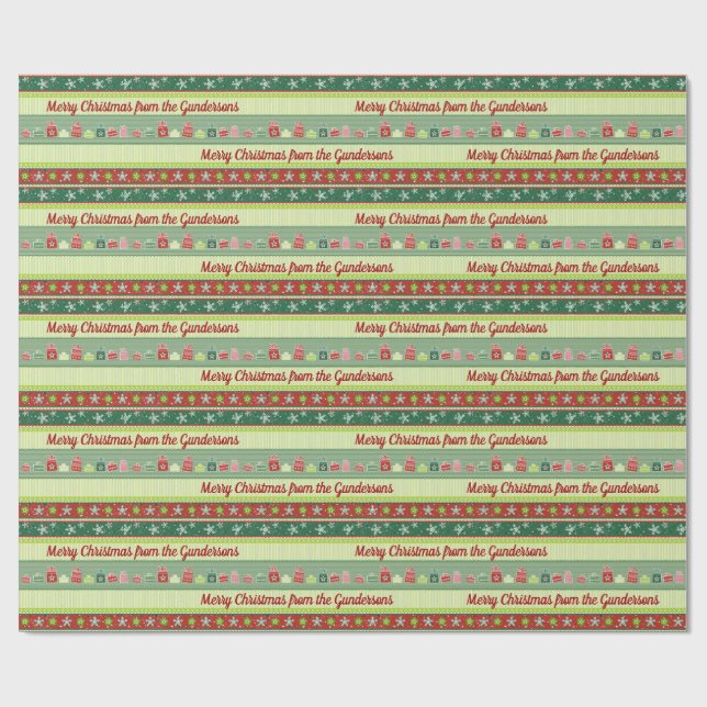 Personlig Jul Rosett band Wrapping Papper Presentpapper (Platt)