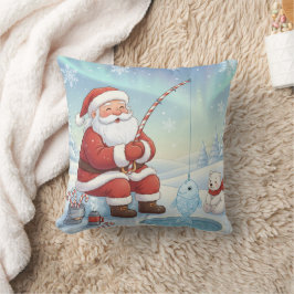 Personlig jul Santa Isfiske Kudde