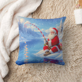 Personlig jul Santa Isfiske Kudde