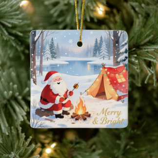 Personlig jul Santa Vinter Camping Jul Julgransprydnad Keramik