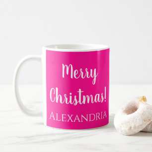Personlig Jul-Shock rosa Kaffemugg
