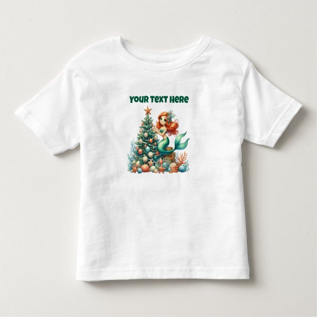 Personlig Jul Sjöjungfru Småbarn T-Shirt (Framsida)
