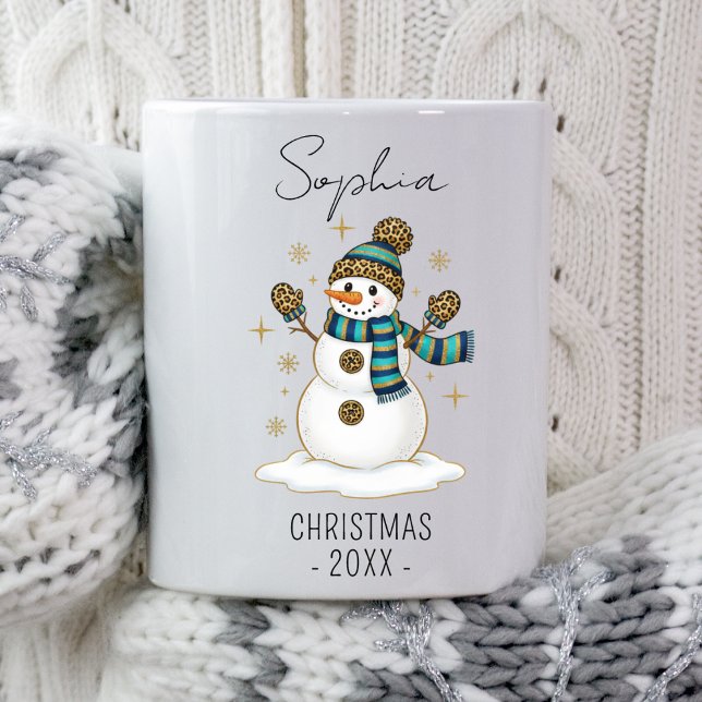 Personlig jul snöman jul vinter kaffemugg (Skapare uppladdad)