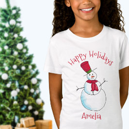 Personlig jul snöman t shirt