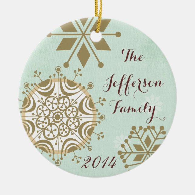 Personlig jul Snowflake-familjen Ornament (Framsidan)
