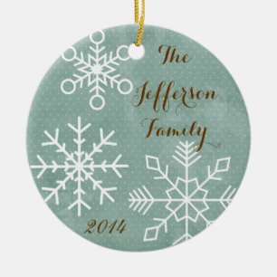 Personlig jul Snowflake-familjen Ornament