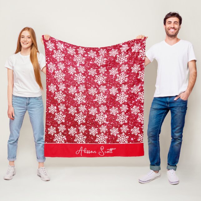 Personlig Jul Snowflake Fleecefilt (På plats)