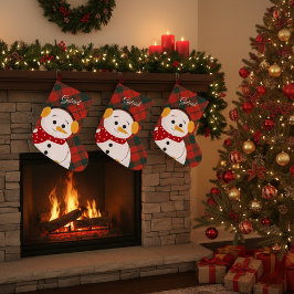 Personlig Jul Stock med Cute Snögubbe Stor Julstrumpa