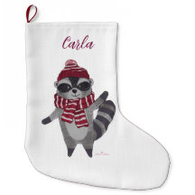 Personlig Jul Stock med Racoon