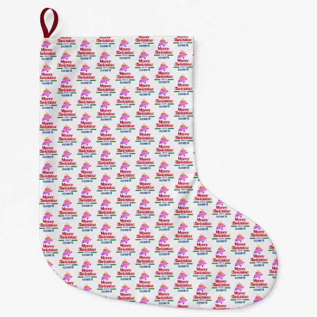 Personlig jul stor julstrumpa (Framsidan)