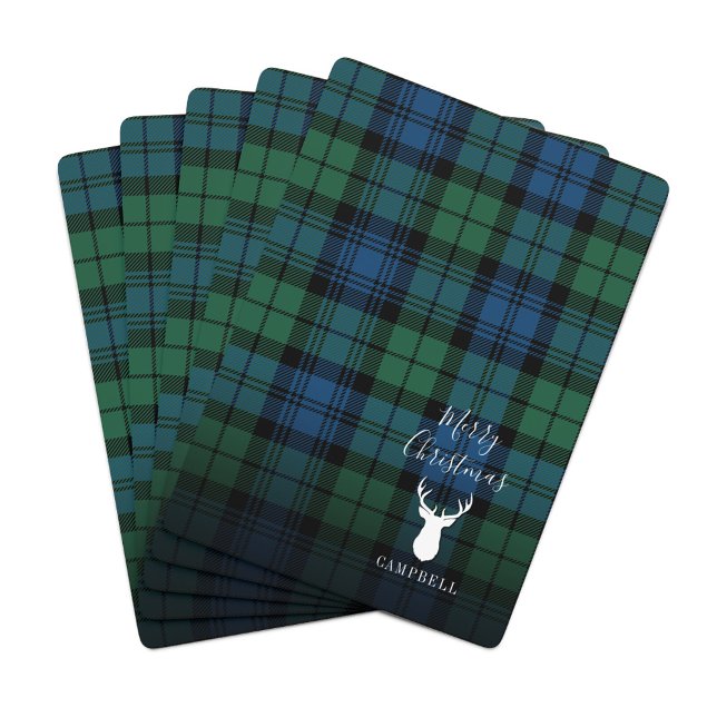 Personlig jul Tartan Klan Campbell Play Casinokort (Rustic Plaid Campbell Tartan Playing Cards)