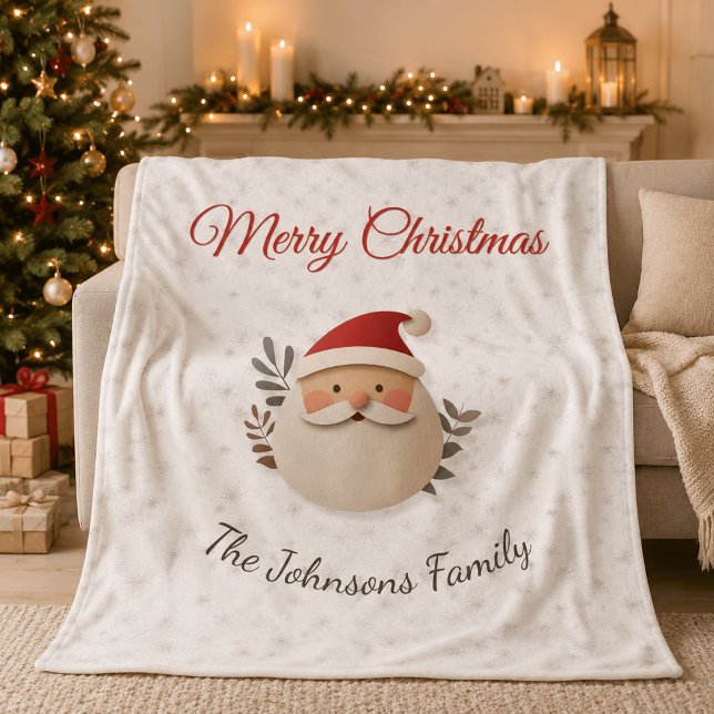 Personlig jul tomte – Anpassat familjenamn Fleecefilt (Skapare uppladdad)