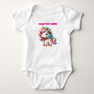 Personlig jul Unicorn Baby Bodykostym T Shirt