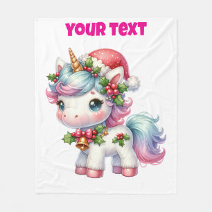 Personlig jul Unicorn Blanket Fleecefilt
