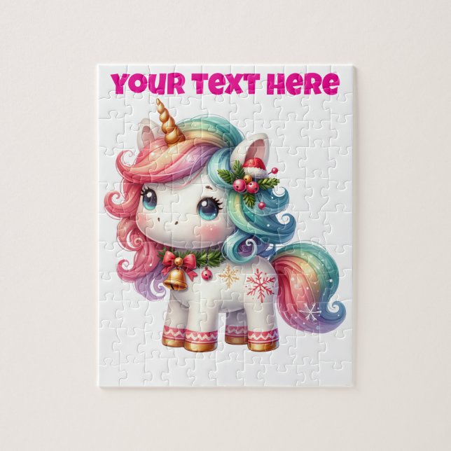 Personlig Jul Unicorn Puzzle Pussel (Vertikal)