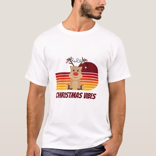 Personlig jul Vibes Reindeer T Shirt (Framsida)