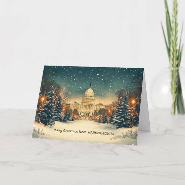 Personlig jul vid US Capitol Washington DC Helgkort (Framsida)